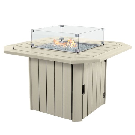 Highwood Usa Oasis Fire Pit Table Outdoor Furniture for Patio, Backyard, Garden AD-FIREPIT01-WAE